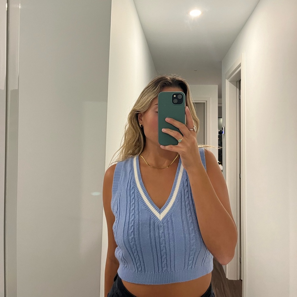 Garage blue sweater vest